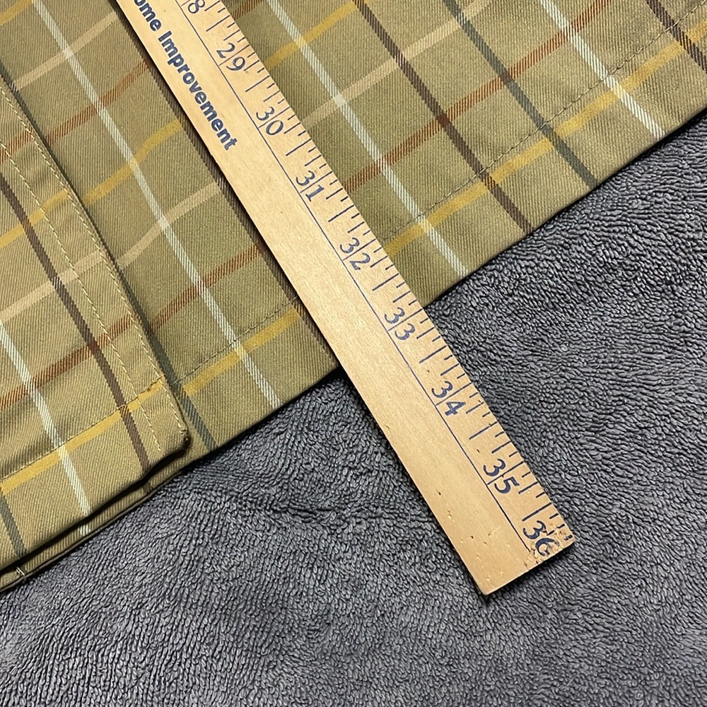 Vintage Brooks Brothers Women's Button Jacket Trench Mid Length, Beige Plaid, Lg - Picture 13 of 16